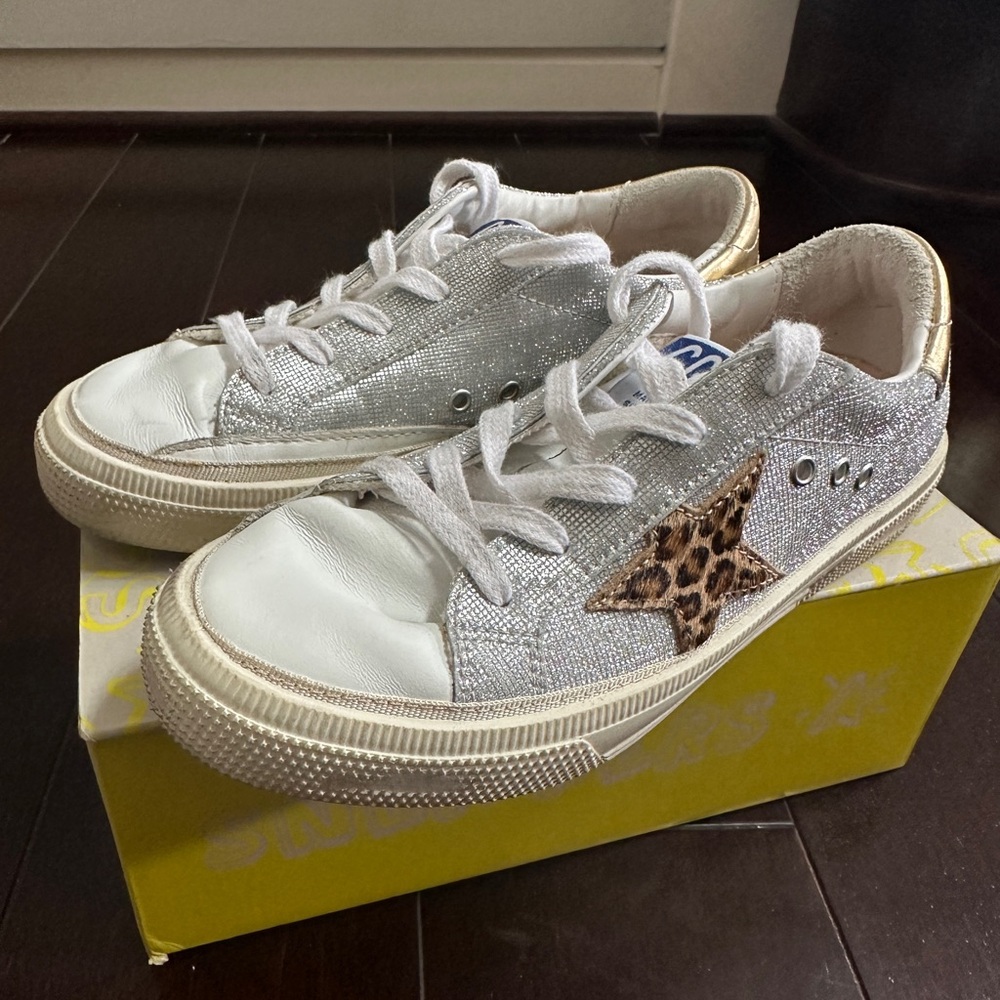 Golden Goose Girl’s May Glitter Low-Top Sneakers Kids Sz 34